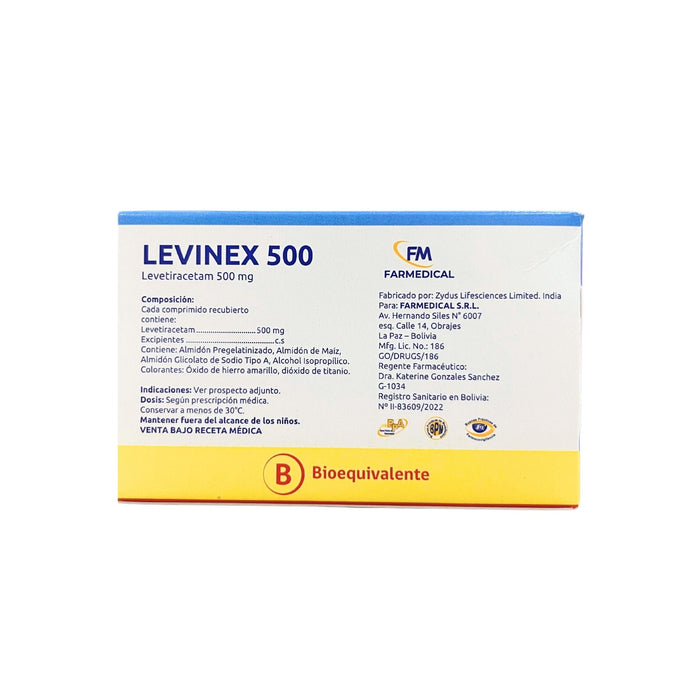 Levinex Levetiracetam 500Mg X Comprimido