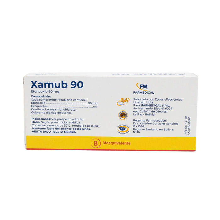 Xamub 90Mg Etoricoxib X Comprimido