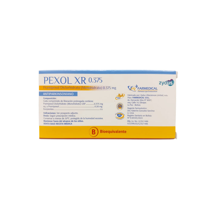 Pexol Xr 0.375Mg Pramipexol X Comprimido Liberación Prologada