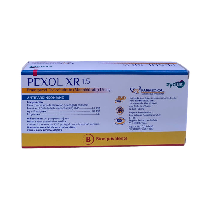 Pexol Xr 1.5Mg Pramipexol Liberacion Prolongada X 30 Comprimidos