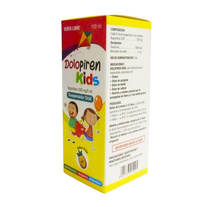 Dolopiren Kids 200Mg 5Ml Ibuprofeno Suspension X 100Ml