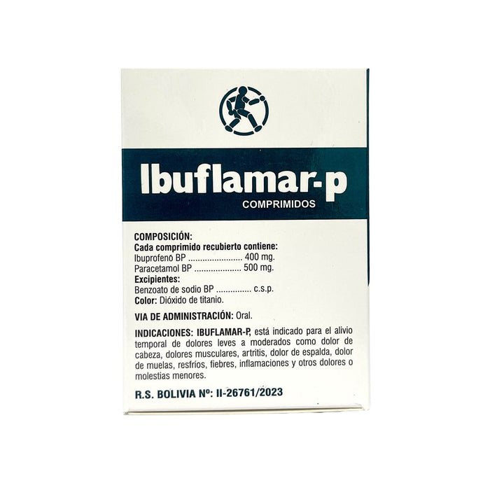 Ibuflamar P Ibuprofeno 400Mg Y Paracetamol 500Mg X Comprimido