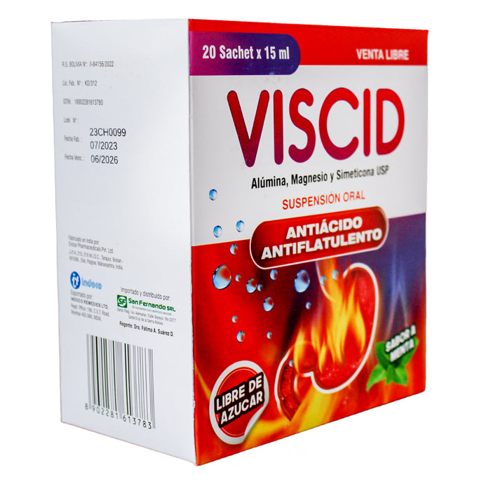 Viscid Susp X 20 Sachet 15Ml S Menta