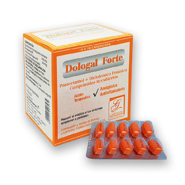 Dologal Forte Paracetamol500mg Y Diclofenaco Potasico 50Mg X Tableta