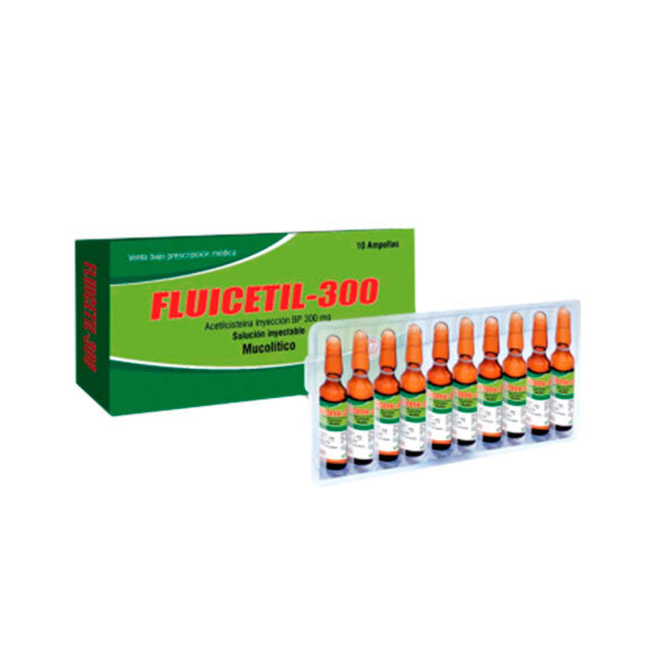 Fluicetil 300 Acetilcisteina 300Mg Y 3Ml X Ampolla