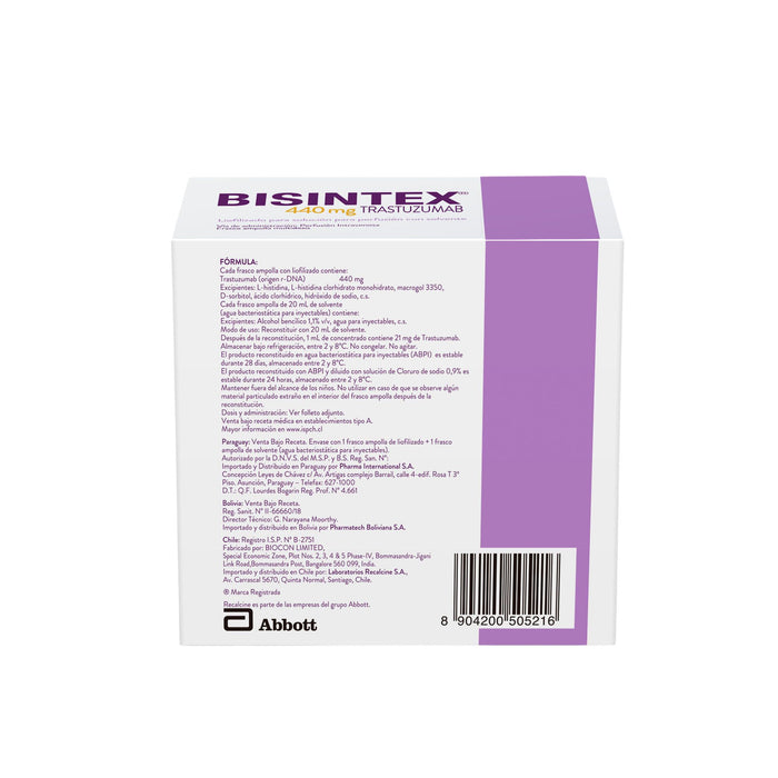 Bisintex Trastuzumab 440Mg Iv Frio X 1 Ampolla