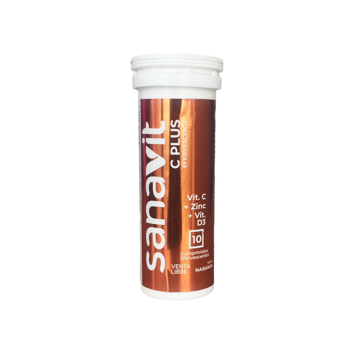 Sanavit C Plus Vitamina C / Zinc / Vitamina D3 Tubo X 10 Comprimidos