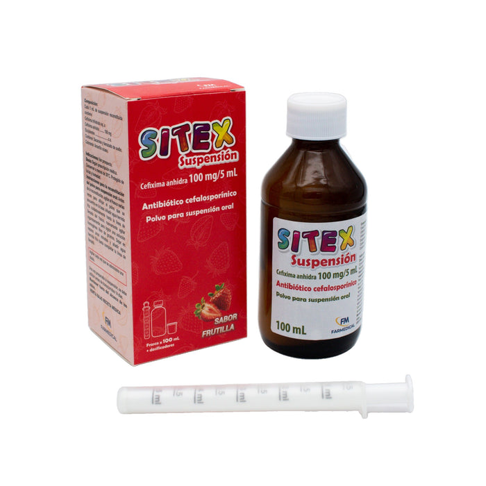 Sitex Cefixima 100Mg / 5Ml Sabor Frutilla Suspensión X 100Ml