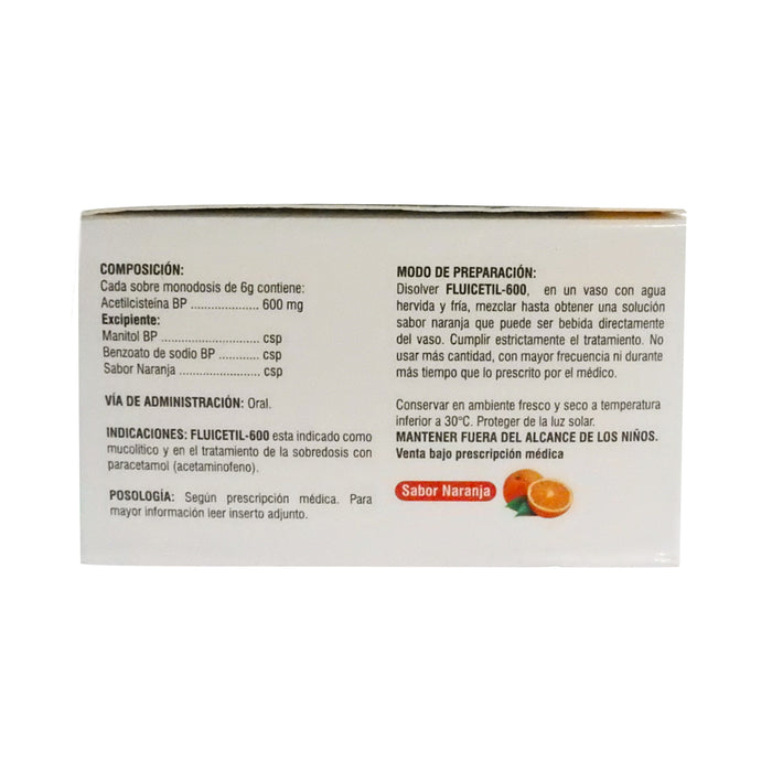 Fluicetil 600Mg X 30 Sobres Acetilcisteina