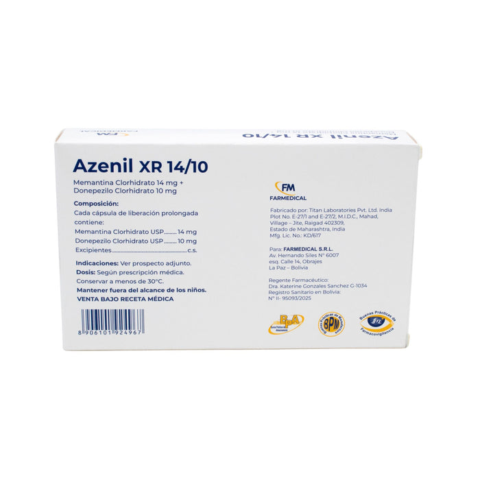Azenil Xr 14/10Mg X Cápsula Liberación Prolongada