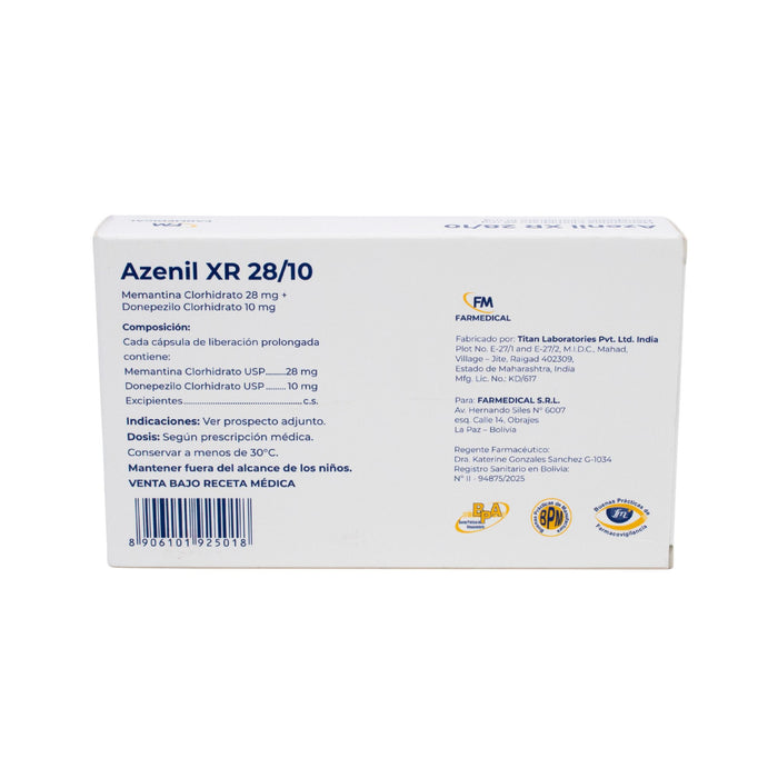 Azenil Xr 28/10Mg X Cápsula Liberación Prolongada