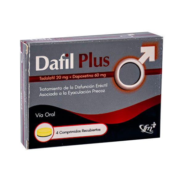 Dafil Plus Tadalafilo 20Mg Y Dapoxetina Clorhidrato 60Mg X Tableta