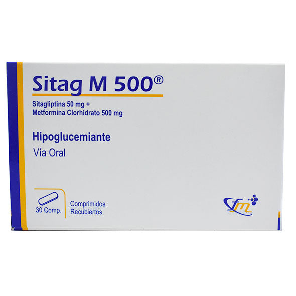 Sitag M 500 Sitagliptina 50Mg Y Metformina 500Mg X Tableta