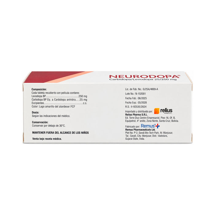 Neurodopa Levodopa / Carbidopa X Tableta