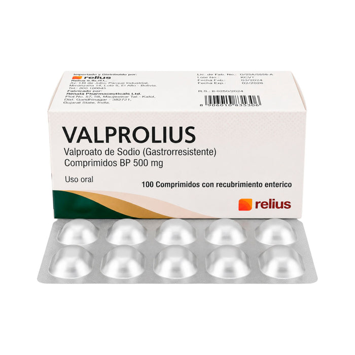 Valprolius 500Mg Valproato Sodio X Comprimido