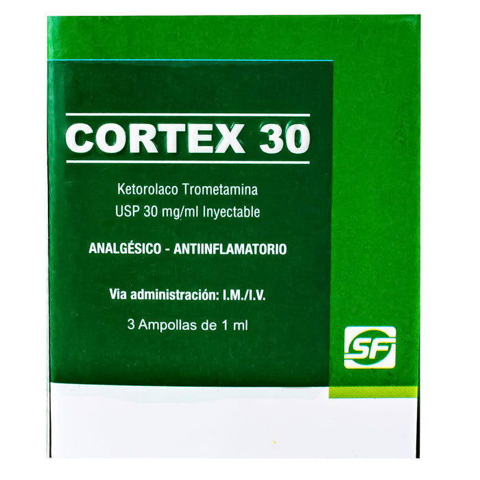 Cortex 30Mg Im-Iv X 3 Amp 1Ml Ketorolaco