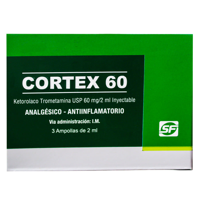 Cortex 60Mg Im X 3 Amp 2Ml Ketorolaco