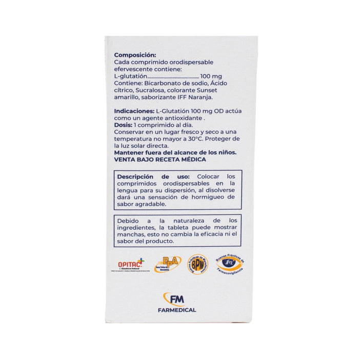 Glutatiox Od L-Glutatión 100Mg X Comprimido Efervescente