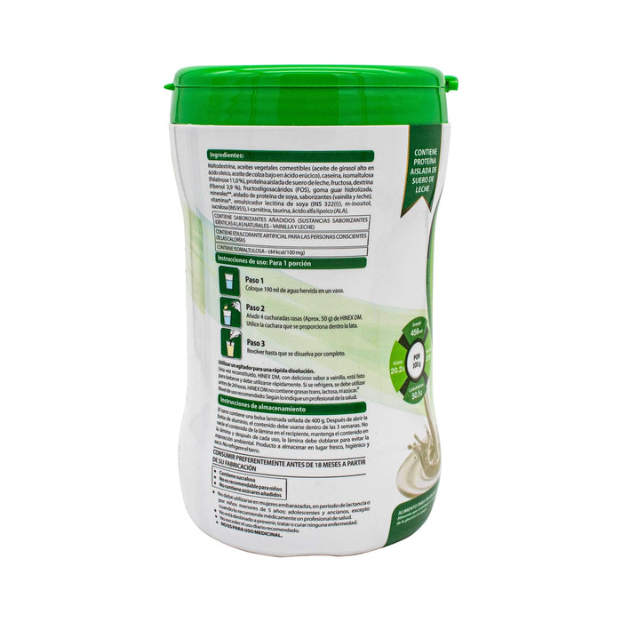 Suplemento Nutricional Hinex Dm Para Diabéticos Sabor Vainilla X 400 G