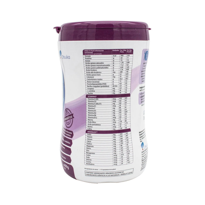 Suplemento Nutricional Hinex St Sabor Vainilla Con Probióticos X 400 G