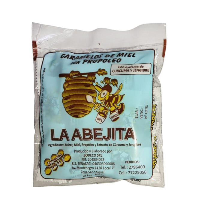 La Abejita Caramelos Miel Propoleo Curcuma Jengibre X 15 Unidades