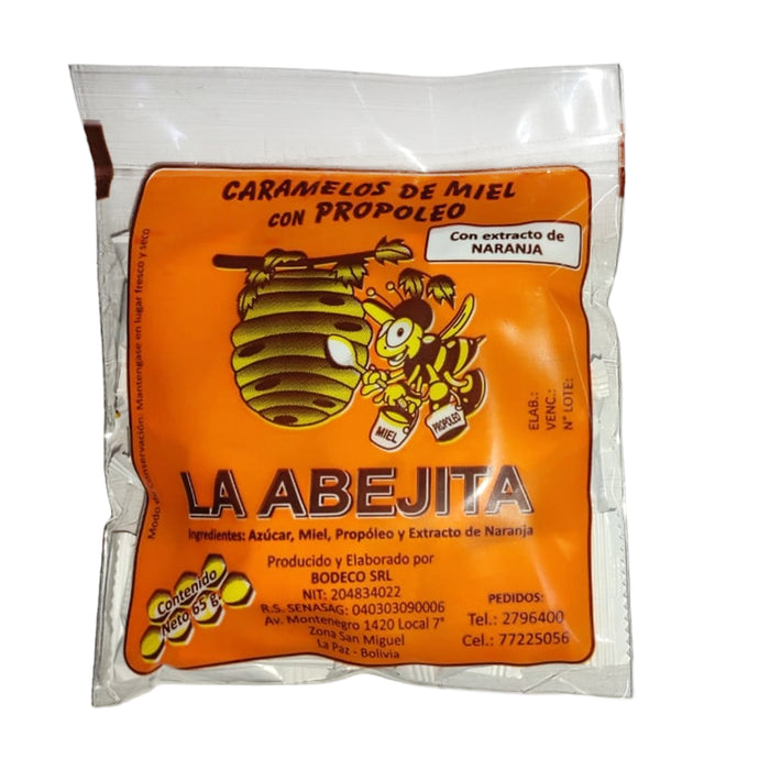 La Abejita Caramelos Miel Propoleo Naranja X 15 Unidades