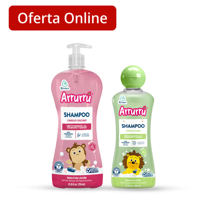 Combo Arrurrú Shampoo Cabello Oscuro 750Ml + Shampoo Cabello Claro 400Ml
