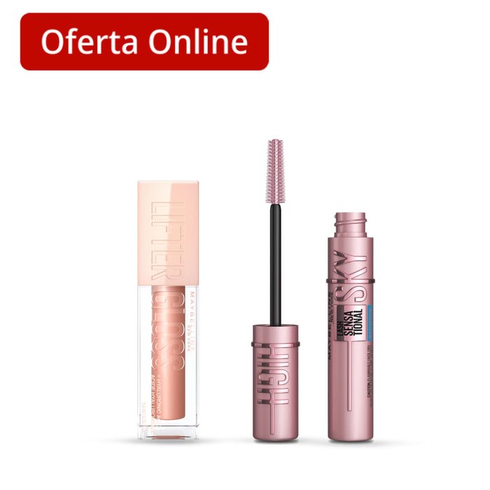 Combo Máscara de Pestañas The Sky High 802 + Brillo Labial Lifter Gloss 008 Stone
