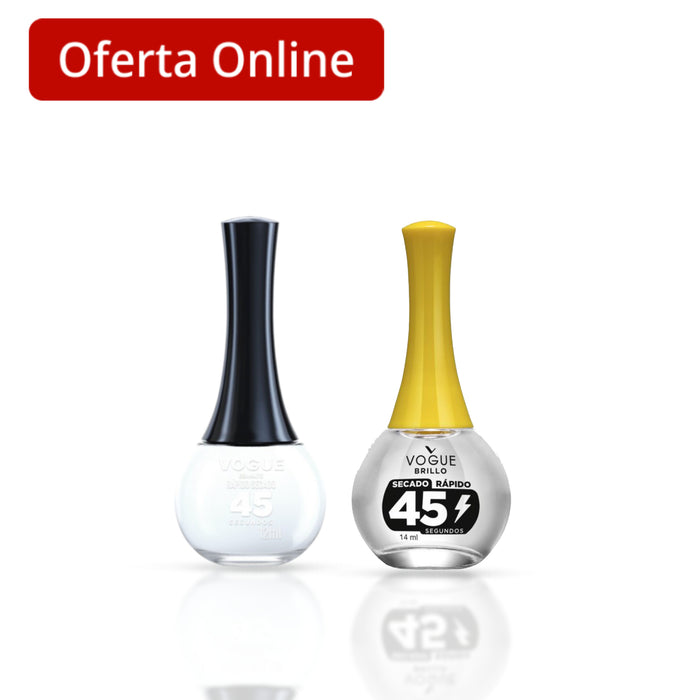 Combo Esmalte Vogue Brillo Secado Rápido + Esmalte Vogue Brisa Tropical