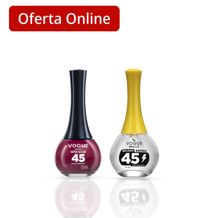 Combo Esmalte Vogue Brillo + Esmalte Vogue Beso Picante