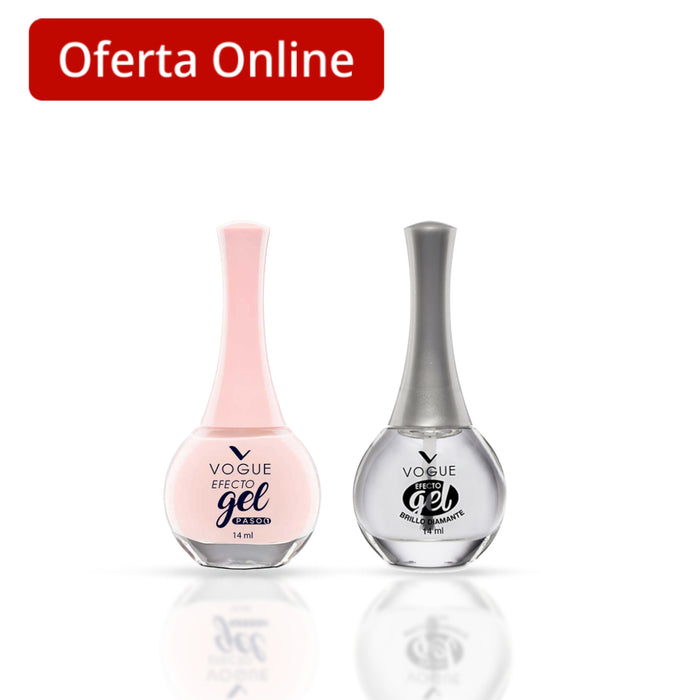 Combo Esmalte Vogue Brillo Diamante + Esmalte Vogue Gel Eterna