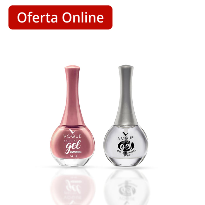 Combo Esmlate Vogue Brillo Diamante + Esmalte Vogue Gel Guayaquil