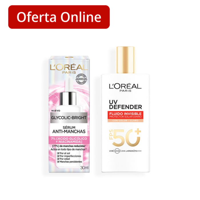 Combo L'oreal Serum Antimanchas + Protector Solar Uv Defender Con Color