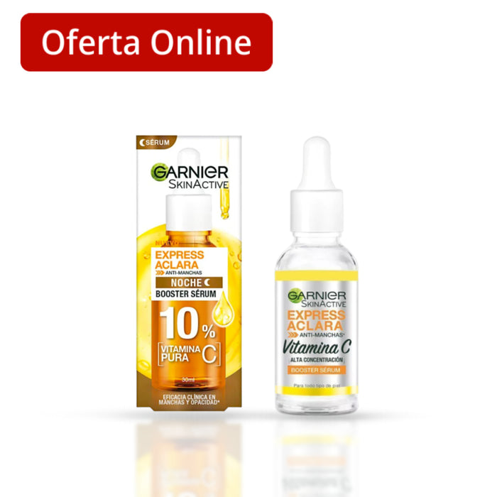 Combo Garnier Serum Aclara Nocturno + Serum Skin Active