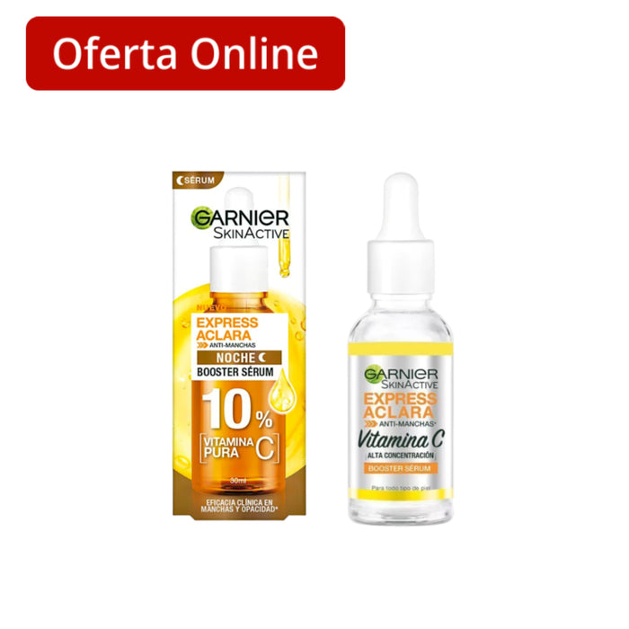 Combo Garnier Serum Aclara Nocturno + Serum Skin Active
