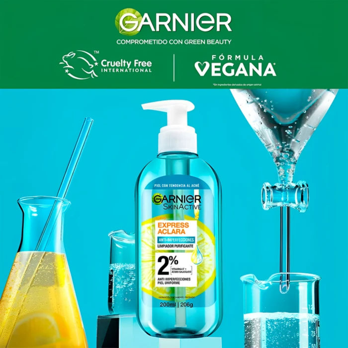 Combo Garnier Serum Anti Acné Express Aclara + Gel Limpiador Anti Acné