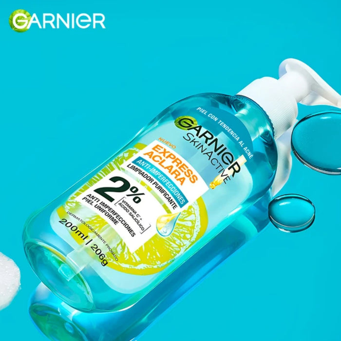 Combo Garnier Serum Anti Acné Express Aclara + Gel Limpiador Anti Acné