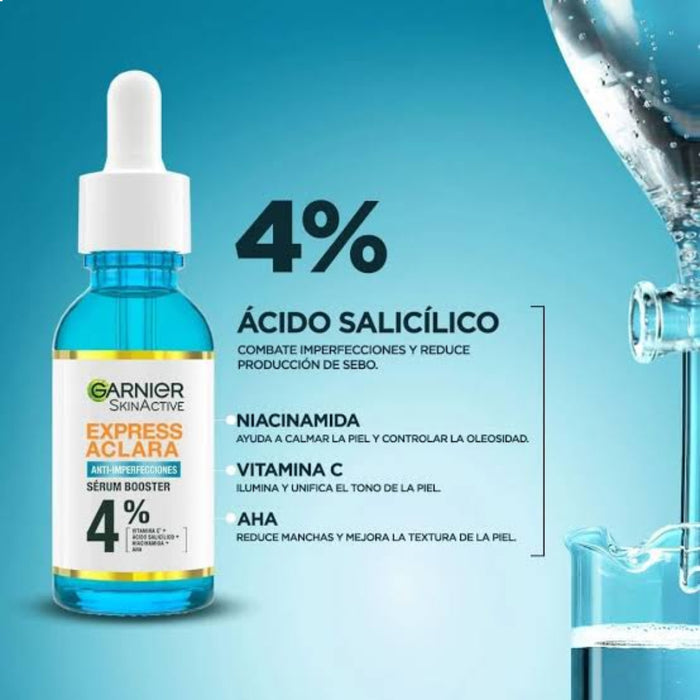 Combo Garnier Serum Anti Acné Express Aclara + Serum Protector Solar Super Uv