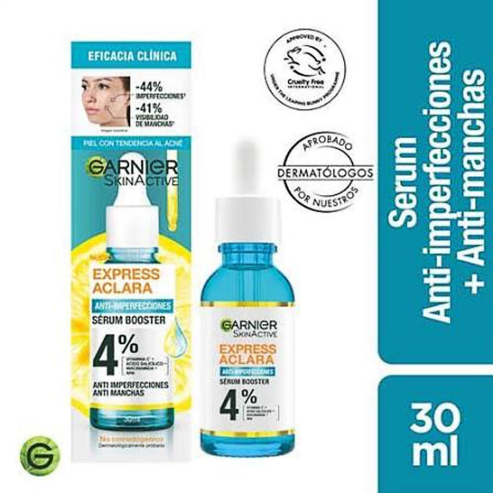 Combo Garnier Serum Anti Acné Express Aclara + Serum Protector Solar Super Uv