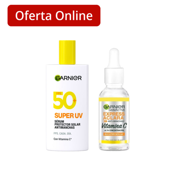 Combo Garnier Serum Skin Active + Serum Protector Solar Uv Fps50