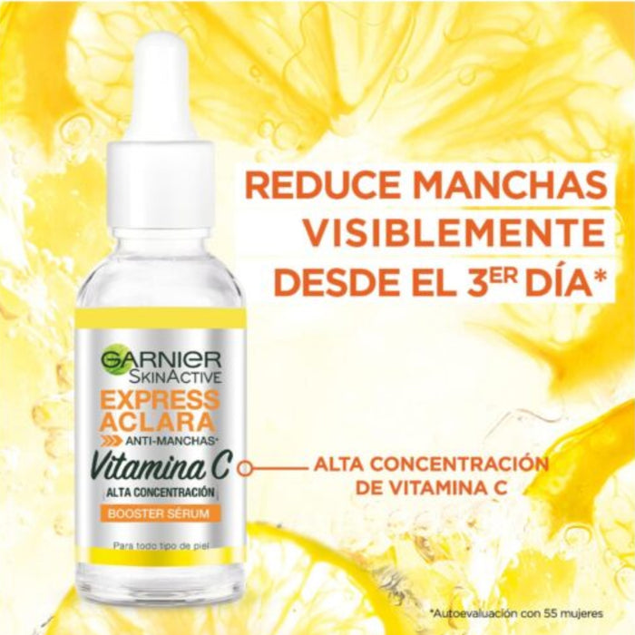 Combo Garnier Serum Skin Active + Crema Express Aclara Fps30