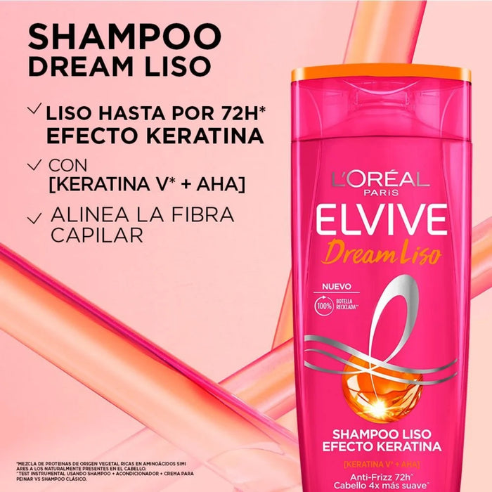 Combo Elvive Shampoo + Acondicionador + Serum Capilar Dream Liso