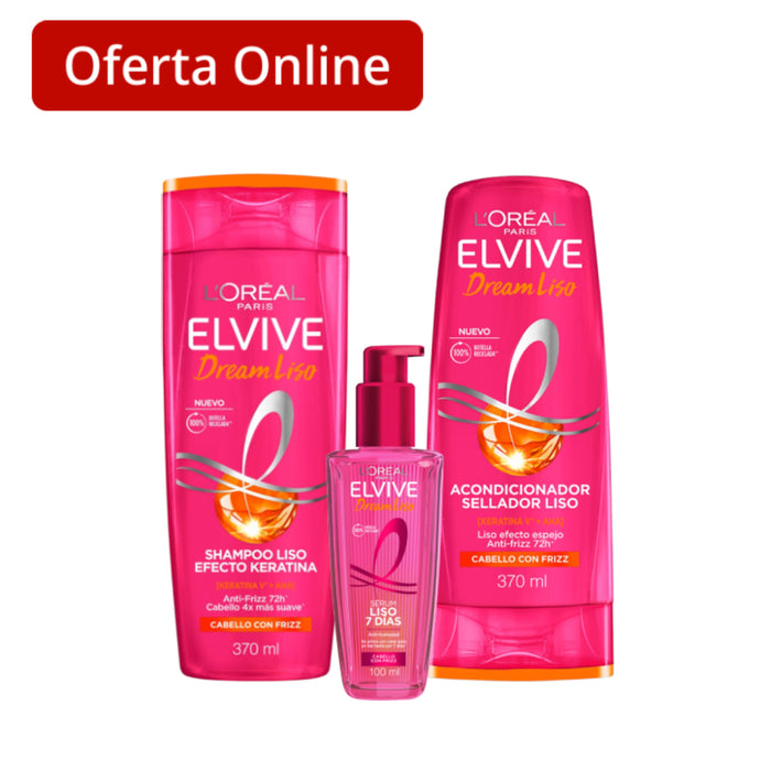 Combo Elvive Shampoo + Acondicionador + Serum Capilar Dream Liso