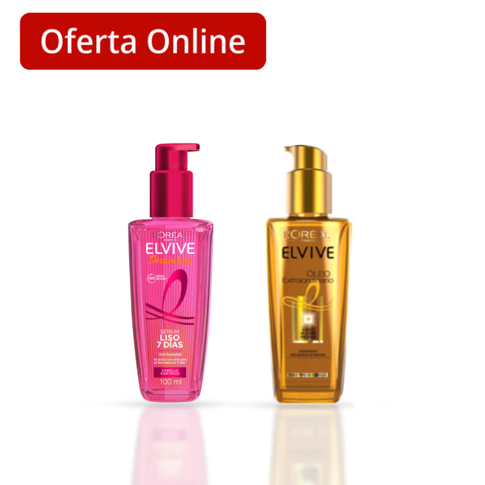 Combo Elvive Serum Capilar Dream Liso + Aceite Capilar Extraordinario