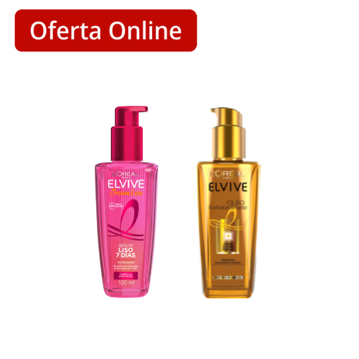 Combo Elvive Serum Capilar Dream Liso + Aceite Capilar Extraordinario