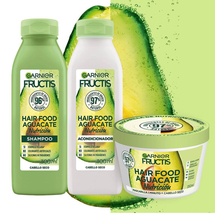 Combo Garnier Fructis Hair Food Mascarilla Nutritiva + Shampoo + Acondicionador Aguacate