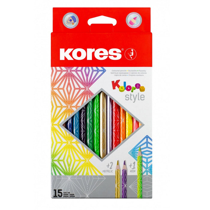Lápices Kores Style De Colores X 15 Unidades
