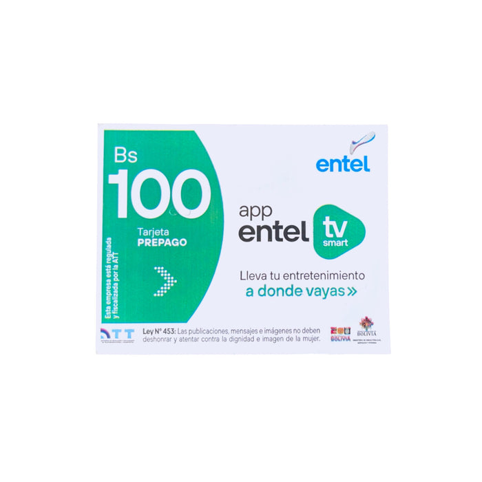 Tarjeta Entel Hola 100 Bs Telefono X Unidad