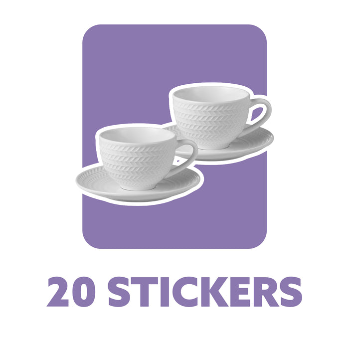 Juego De 2 Tazas Con Plato De Porcelana Masterpro