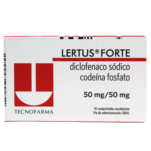 Lertus Forte Diclofenaco Sodico 50Mg Y Codeina Fosfato 50Mg X ...